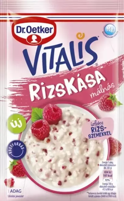 Dr.Oetker Vitális rizskása málnás 52g Dr.Oetker Vitális rizskása málnás 52g