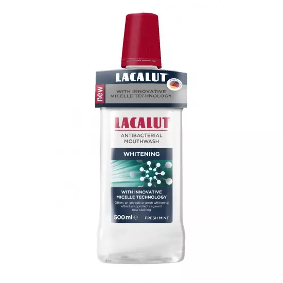 Lacalut WHITENING micellás antibakteriális szájvíz 500ml Lacalut WHITENING micellás antibakteriális szájvíz 500ml