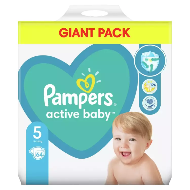 Pampers Active Baby nadrágpelenka 5-ös 11-16 kg 64x