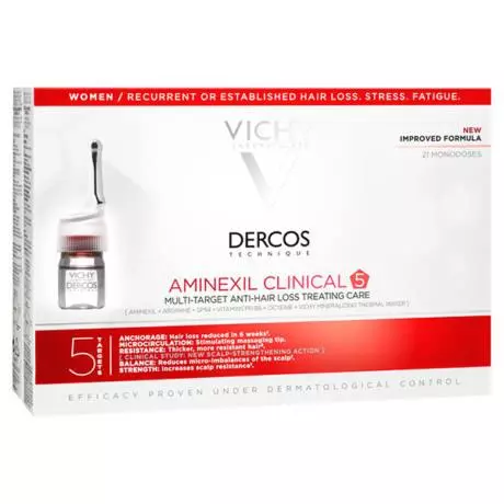 Vichy Dercos Aminexil Clinical 5 - Nőknek 21x6ml Vichy Dercos Aminexil Clinical 5 - Nőknek 21x6ml