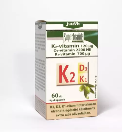 JutaVit K2-vit. 120 mcg+ D3-vit.+ K1-vit. kapsz. 60x