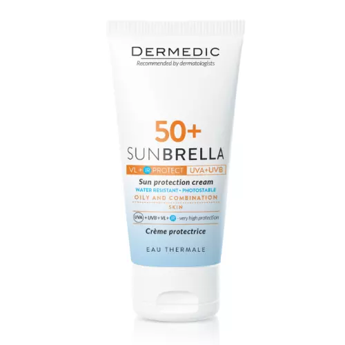 Dermedic Sunbrella Fényvédő arckrém SPF 50+ zsíros és kombinált bőrre﻿ 50ml