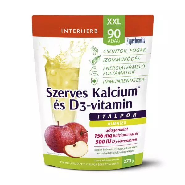 Interherb XXL Szerves Calcium+ D3-vit italpor alma 90adag Interherb XXL Szerves Calcium+ D3-vit italpor alma 90adag