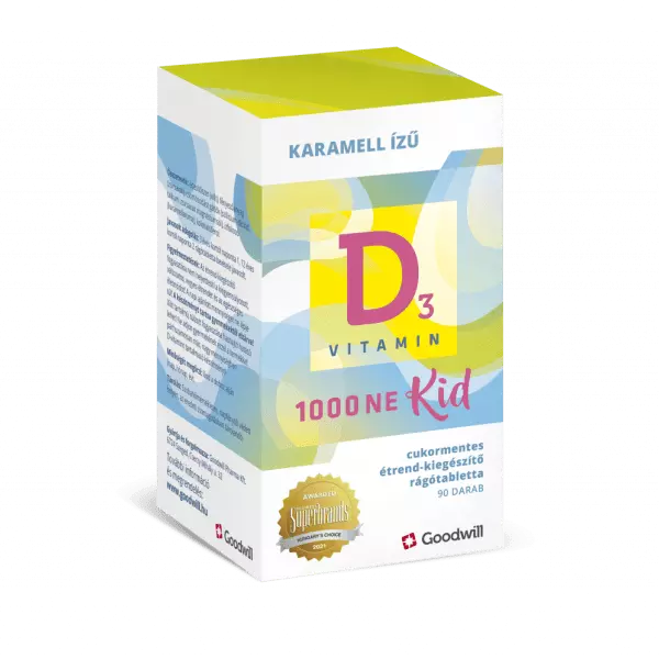 Goodwill D3-vitamin Kid 1000 NE rágótabletta 90x Goodwill D3-vitamin Kid 1000 NE rágótabletta 90x