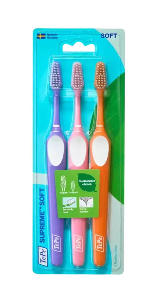 TePe Supreme Soft fogkefe 2+1db