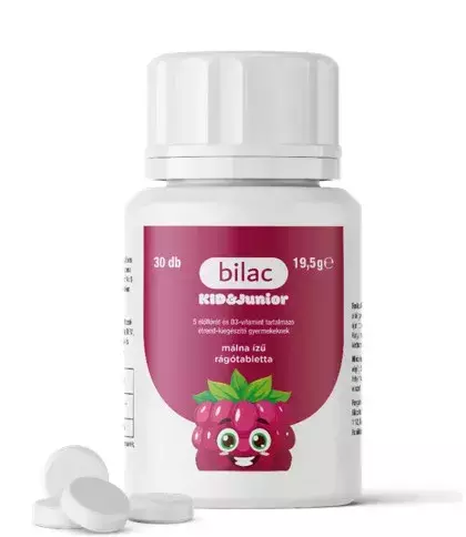 Bilac Kid/Junior élőflórás rágótabletta málna 30x