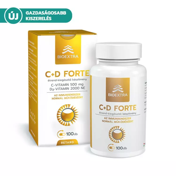Bioextra C+ D Forte étrendkieg. retard kapszula 100x Bioextra C+ D Forte étrendkieg. retard kapszula 100x