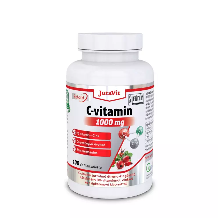 JutaVit C-vitamin 1000 mg+D3+Zn+csipke retard tbl. 100x JutaVit C-vitamin 1000 mg+D3+Zn+csipke retard tbl. 100x