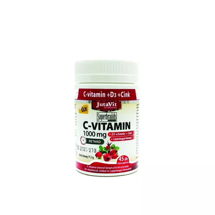 JutaVit C-vitamin 1000 mg+ D3 nyújt. felsz. ftbl. 45x JutaVit C-vitamin 1000 mg+ D3 nyújt. felsz. ftbl. 45x