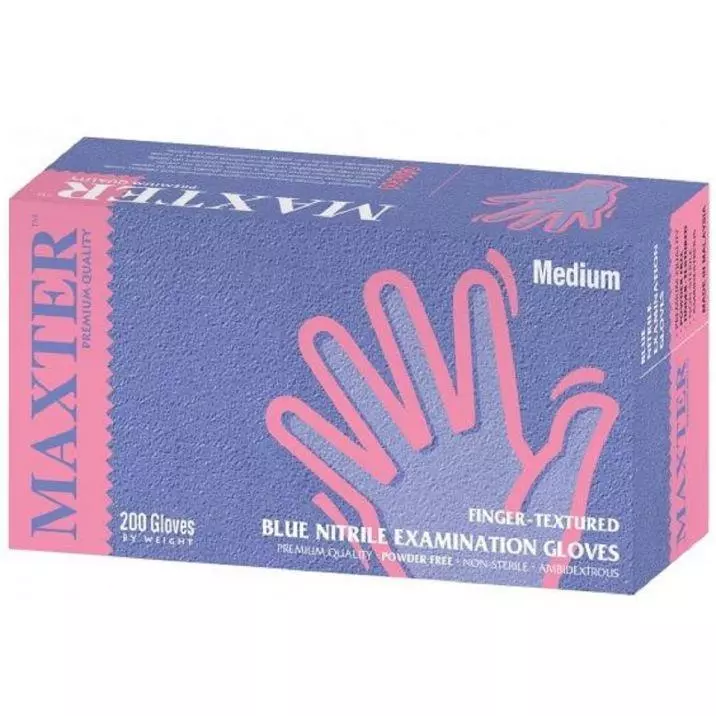 Vizsgálókesztyű nitril MAXTER púdermentes kék M 200x Vizsgálókesztyű nitril MAXTER púdermentes kék M 200x