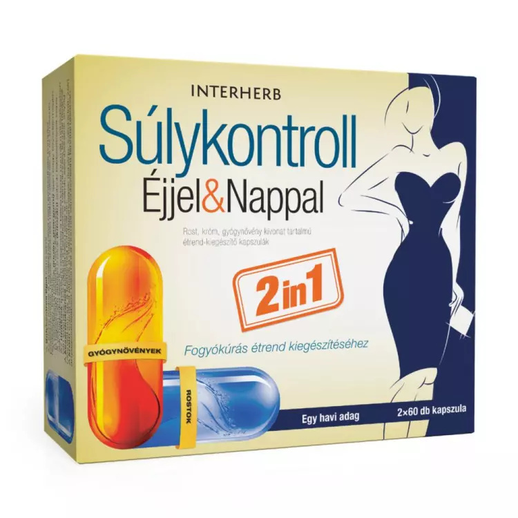 Interherb Súlykontroll Éjjel-Nappal kapszula 2x60x Interherb Súlykontroll Éjjel-Nappal kapszula 2x60x