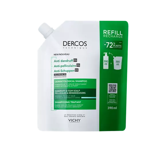 Vichy Dercos sampon korpásodás ellen zsíros hajra utántöltő 390ml Vichy Dercos sampon korpásodás ellen zsíros hajra utántöltő 390ml