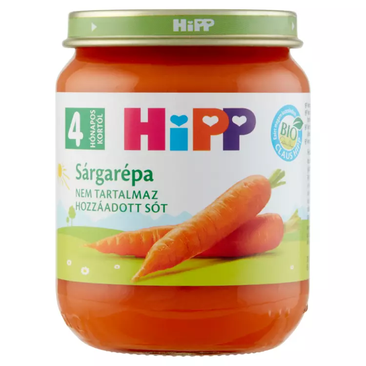 HiPP BIO sárgarépa főzelék 4.hó 125g