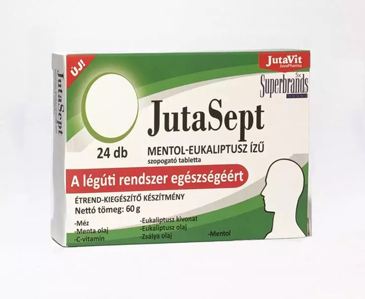 JutaVit JutaSept szopogató tbl. mentol-eukaliptusz 24x JutaVit JutaSept szopogató tbl. mentol-eukaliptusz 24x