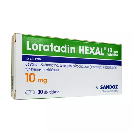 Loratadin HEXAL 10 mg tabletta 30x Loratadin HEXAL 10 mg tabletta 30x
