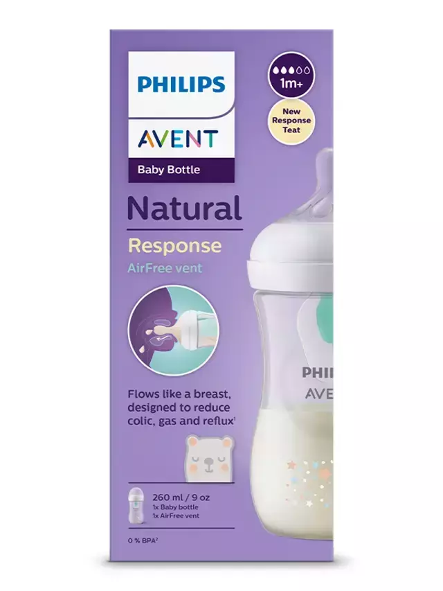 Avent Natural Response Airfree cumisüv. 260ml 1hó+ 1x Avent Natural Response Airfree cumisüv. 260ml 1hó+ 1x