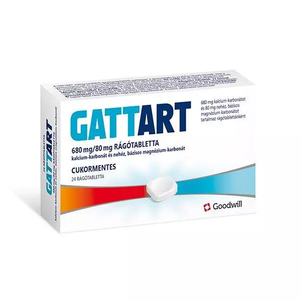 Gattart 680 mg/80 mg rágótabletta 24x Gattart 680 mg/80 mg rágótabletta 24x