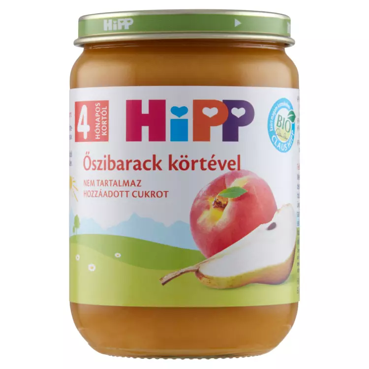 HiPP BIO őszibarack körtével 4.hó 190g HiPP BIO őszibarack körtével 4.hó 190g