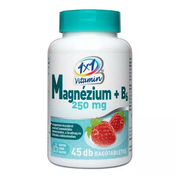 1x1 Vitamin Mg 250 mg+B6-vit. rágótabl. eper 45x 1x1 Vitamin Mg 250 mg+B6-vit. rágótabl. eper 45x
