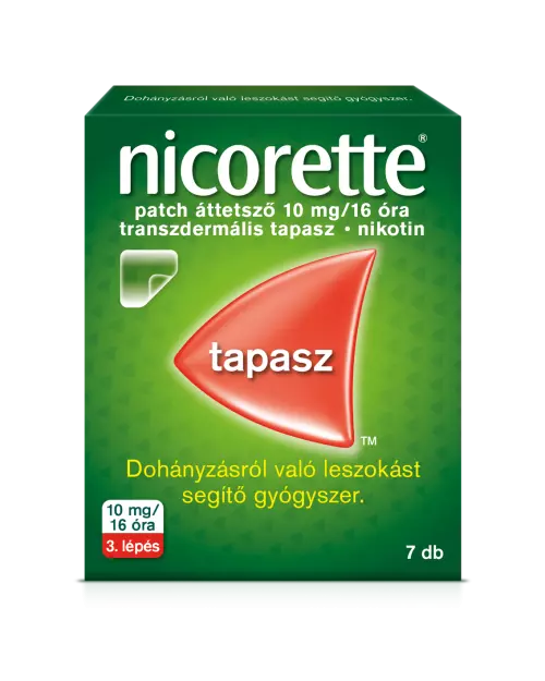 Nicorette patch áttetsző 10 mg/16 óra transz.tap. 7x