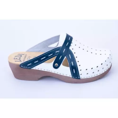 Ledi női bőr klumpa fehér-kék 311-5 1 pár