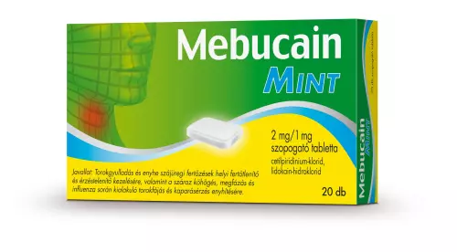 Mebucain Mint 2 mg/1 mg szopogató tabletta 20x