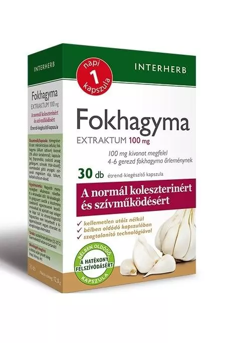 Interherb Napi1 Fokhagyma Extraktum kapszula 30x Interherb Napi1 Fokhagyma Extraktum kapszula 30x