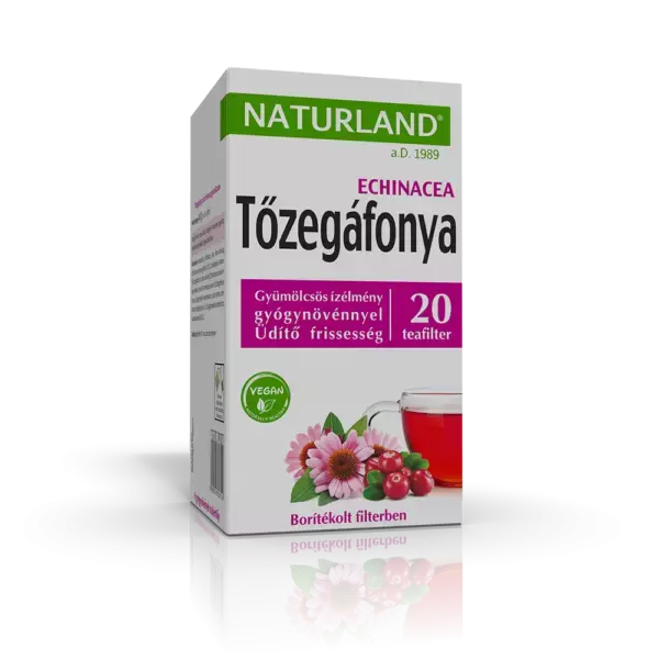 Gyümölcstea tőzegáfonya-echinacea filt. NATURLAND 20x2g Gyümölcstea tőzegáfonya-echinacea filt. NATURLAND 20x2g