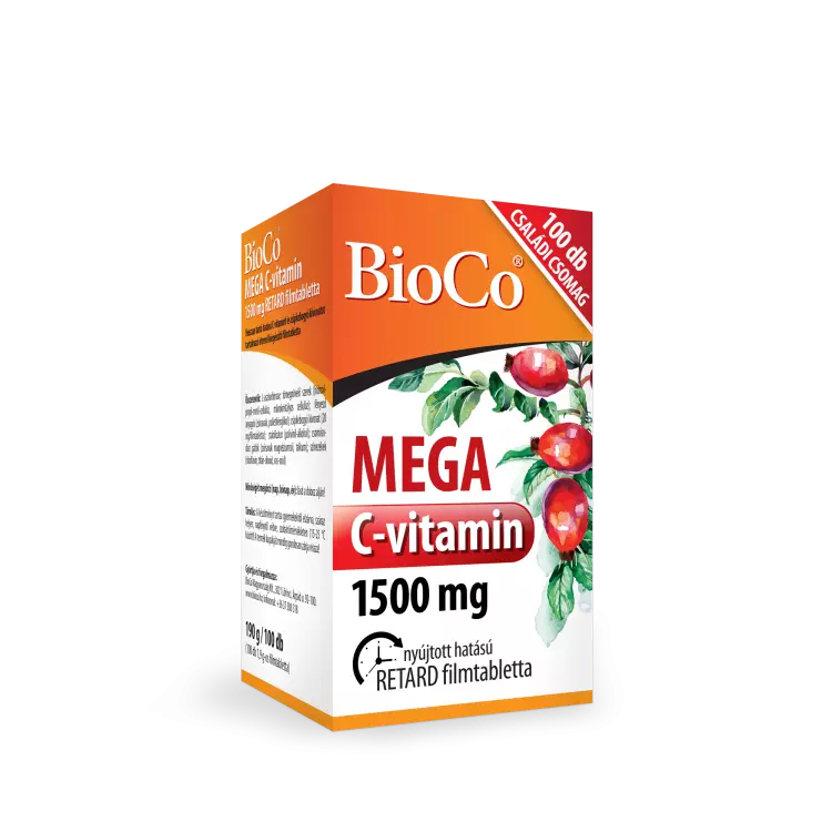 BioCo Mega C-vitamin 1500 mg retard filmtabletta 100x BioCo Mega C-vitamin 1500 mg retard filmtabletta 100x