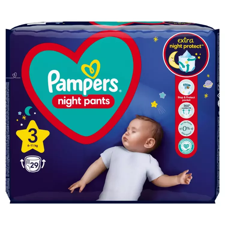 Pampers Night Pants Bugyipelenka 3-as 6-11 kg 29x Pampers Night Pants Bugyipelenka 3-as 6-11 kg 29x