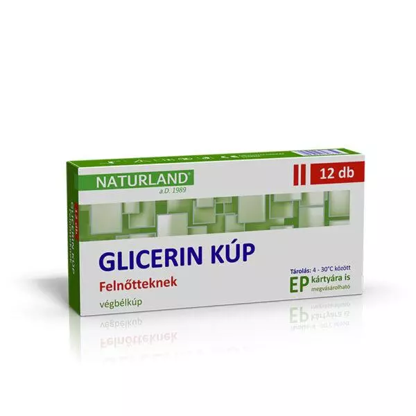 Naturland Glicerin kúp felnőtteknek 2500 mg 12x Naturland Glicerin kúp felnőtteknek 2500 mg 12x