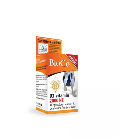 BioCo D3-vitamin 2000 NE étrendkieg. tabletta 100x