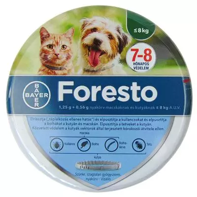 Foresto nyakörv kutya és macska 8kg-ig A.U.V. 1x Foresto nyakörv kutya és macska 8kg-ig A.U.V. 1x