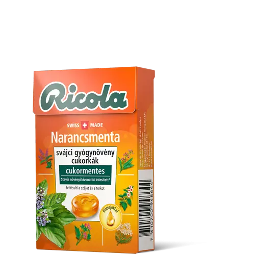 Ricola Narancsmenta cukormentes cukorka 40g Ricola Narancsmenta cukormentes cukorka 40g