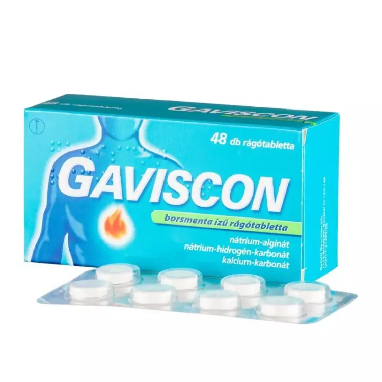 Gaviscon borsmenta ízű rágótabletta 48x Gaviscon borsmenta ízű rágótabletta 48x