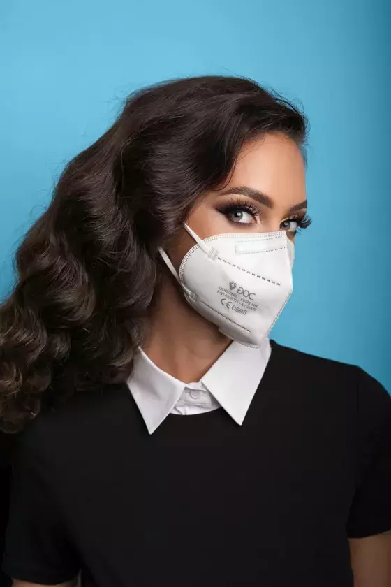 DOC TNC maszk FFP3 fehér szelep nélküli fülpántos 40x