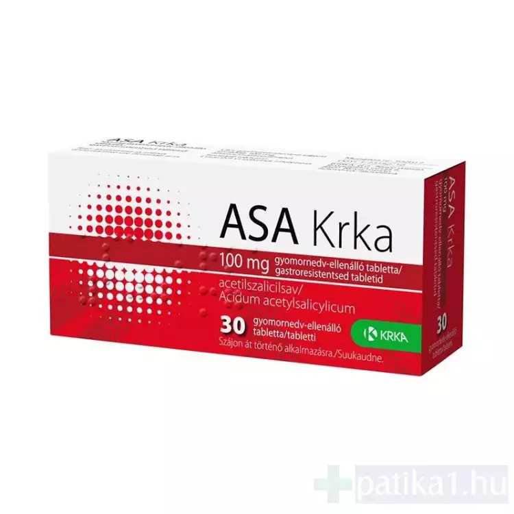 Asa Krka 100 mg gyomornedv-ellenálló tabletta 30x Asa Krka 100 mg gyomornedv-ellenálló tabletta 30x