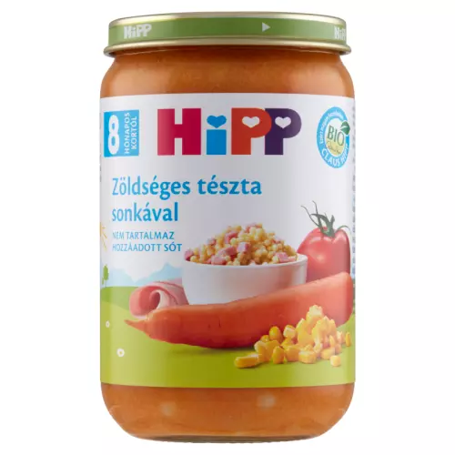 HiPP BIO zöldséges tészta sonkával 8.hó 220g