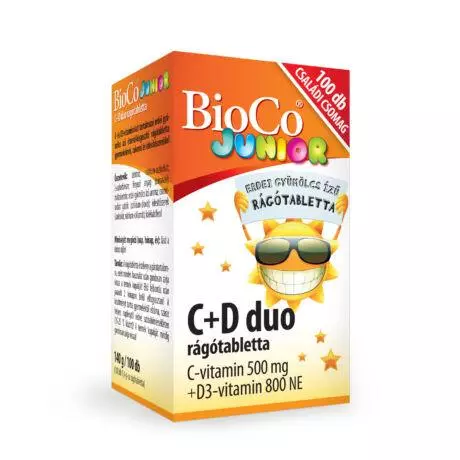 BioCo Junior C+D3 DUO rágótabletta 100x BioCo Junior C+D3 DUO rágótabletta 100x