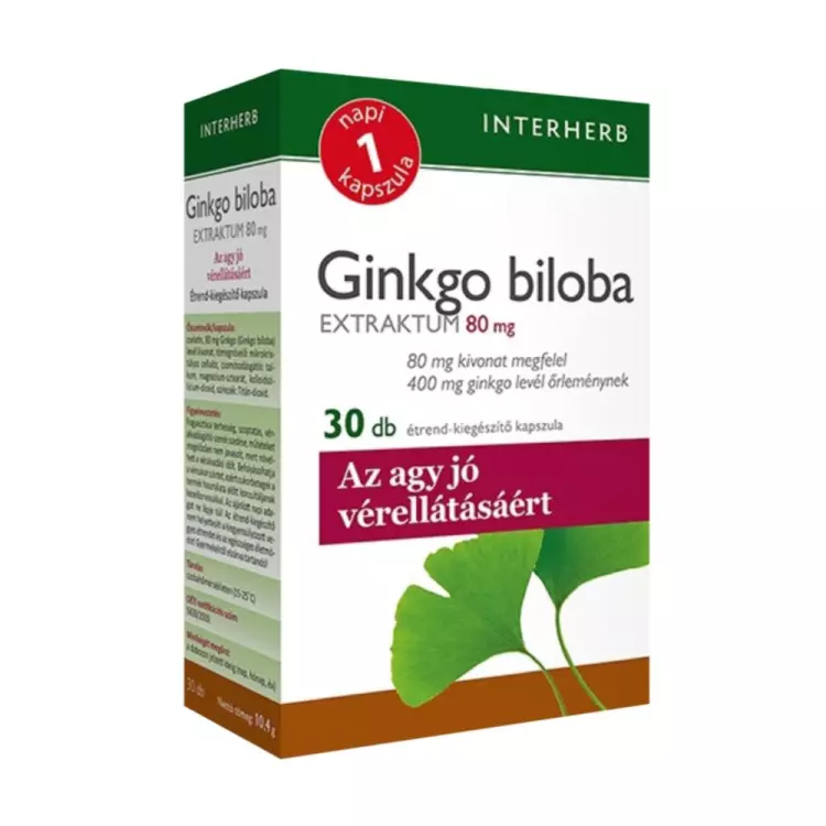 Interherb Napi1 Ginkgo biloba Extraktum kapszula 30x Interherb Napi1 Ginkgo biloba Extraktum kapszula 30x