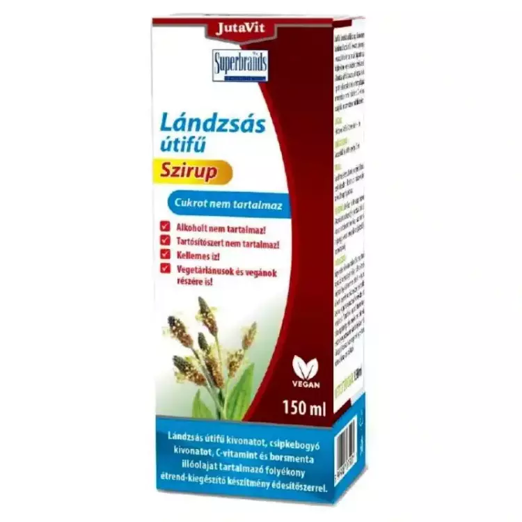 JutaVit Lándzsás útifű cukormentes szirup 150ml JutaVit Lándzsás útifű cukormentes szirup 150ml