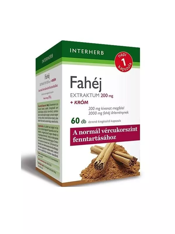 Interherb Napi1 Fahéj Extraktum+ króm kapszula 60x Interherb Napi1 Fahéj Extraktum+ króm kapszula 60x