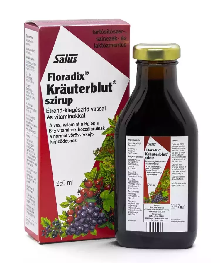 Floradix Krauterblut szirup vassal és vitaminokkal 250ml Floradix Krauterblut szirup vassal és vitaminokkal 250ml