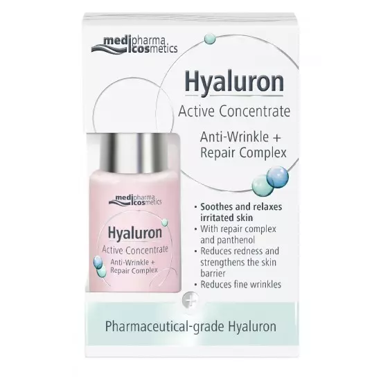 Medipharma Cosmetics Hyaluron Aktív koncentrátum Ránctalanító + Regeneráló Komplex pantenollal 13 ml Medipharma Cosmetics Hyaluron Aktív koncentrátum Ránctalanító + Regeneráló Komplex pantenollal 13 ml