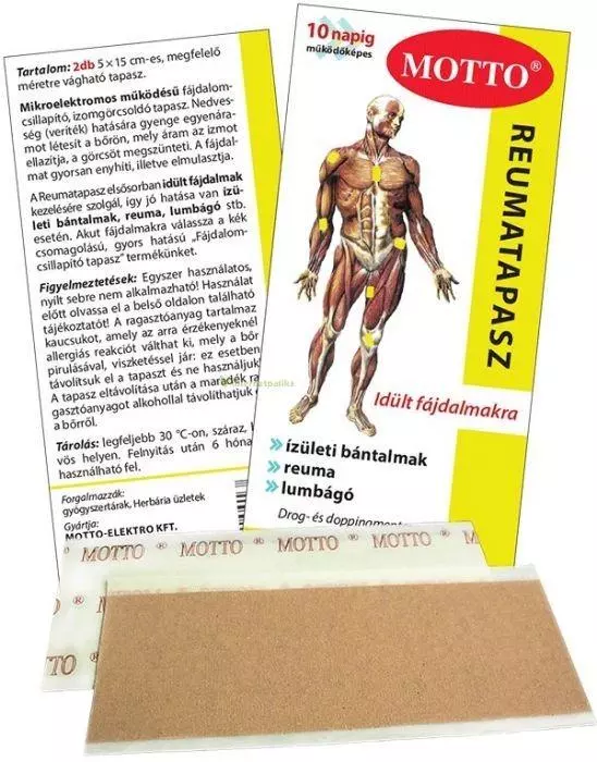 Motto rheumatapasz bőrbarát sárga pár Motto rheumatapasz bőrbarát sárga pár