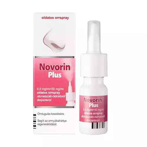 Novorin Plus 0,5 mg/ml+50 mg/ml oldatos orrspray 1x10ml Novorin Plus 0,5 mg/ml+50 mg/ml oldatos orrspray 1x10ml