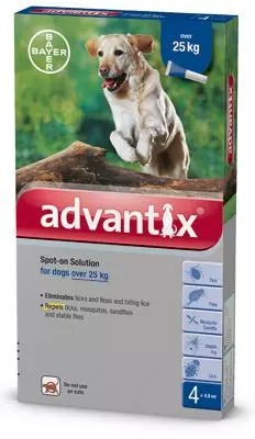 Advantix spot on 4,0ml 25-40kg között kutya A.U.V. 4x