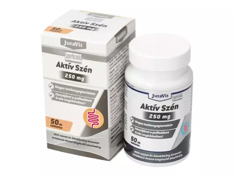 JutaVit Aktív szén 250 mg tabletta 50x