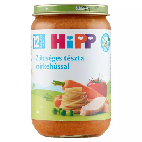 HiPP BIO zöldséges tészta csirkehússal 12.hó 220g