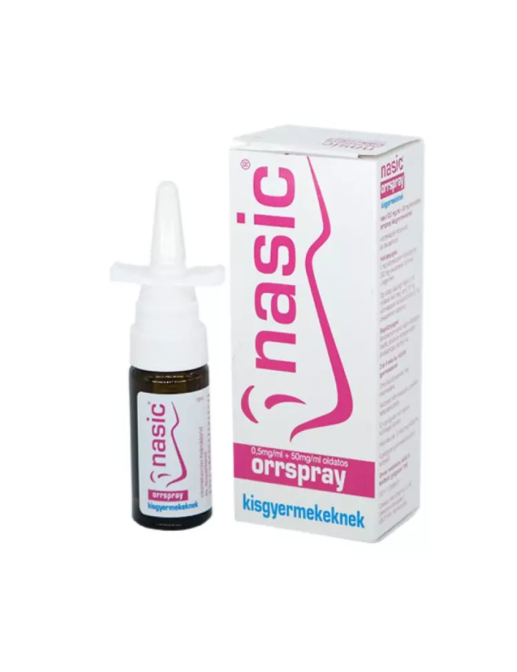 Nasic 0,5 mg/ml+50 mg/ml old. orrspray kisgyermek 1x10ml Nasic 0,5 mg/ml+50 mg/ml old. orrspray kisgyermek 1x10ml